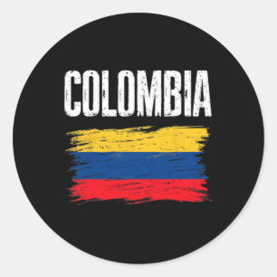 Colombia Flag Jersey Colombian Soccer Team Colombi Classic Round Sticker