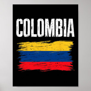 Colombia Flag Jersey Colombian Soccer Team Colombi Poster