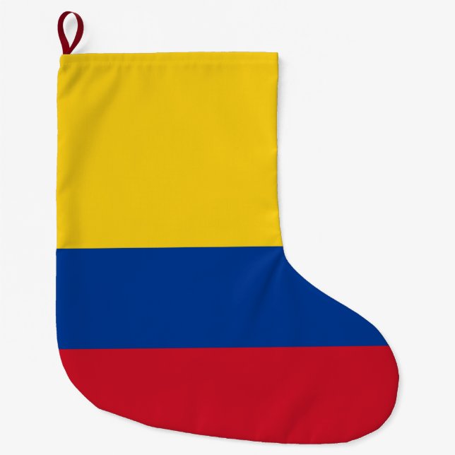 Colombia Flag Large Christmas Stocking (Front)