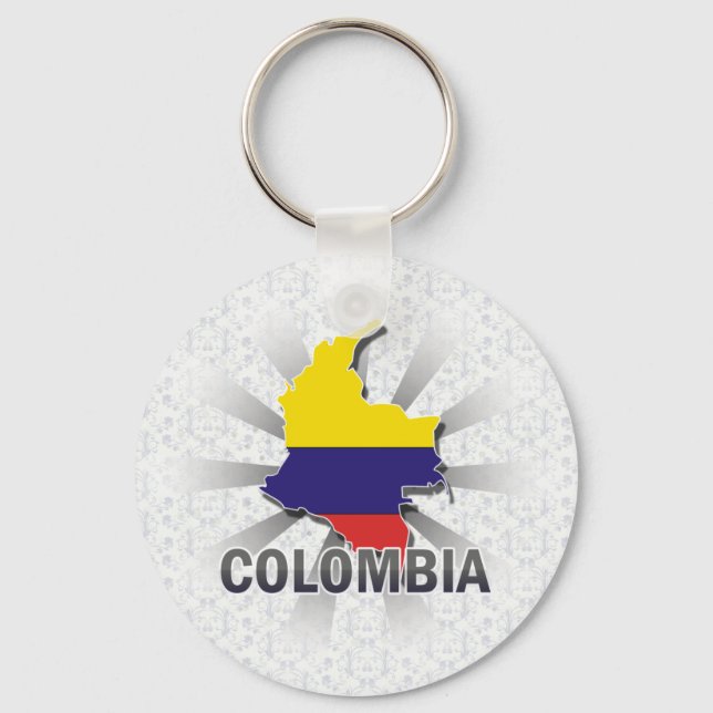 Colombia Flag Map 2.0 Key Ring (Front)
