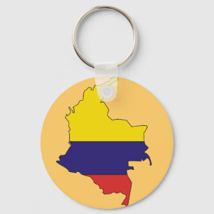 Colombia flag map key ring