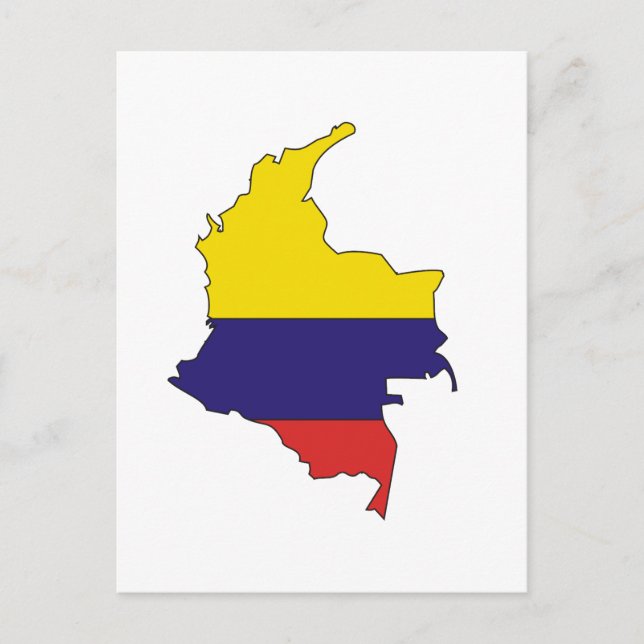 Colombia flag map postcard (Front)