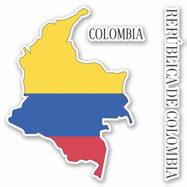 Colombia Flag Map Sticker (Front)