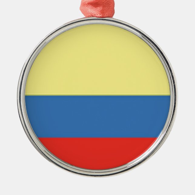 Colombia Flag Metal Tree Decoration (Front)