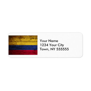 Colombia Flag on Old Wood Grain