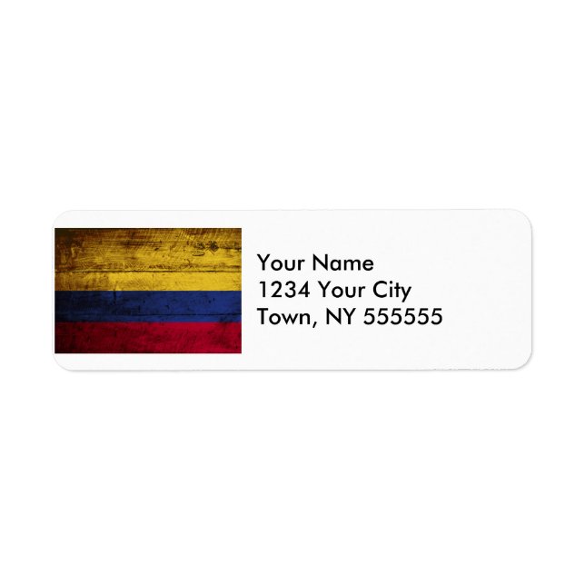 Colombia Flag on Old Wood Grain (Front)