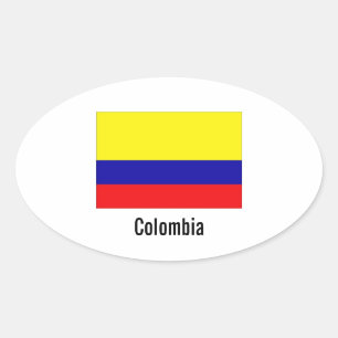 Colombia flag oval stickers