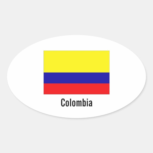 Colombia flag oval stickers (Front)