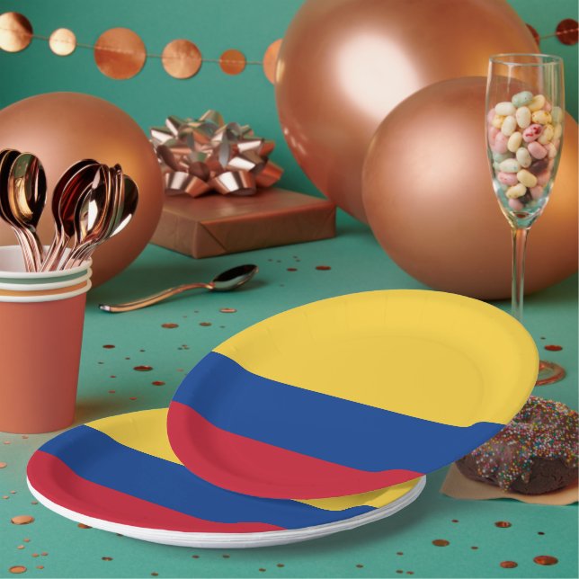 Colombia flag paper plate (Multi)