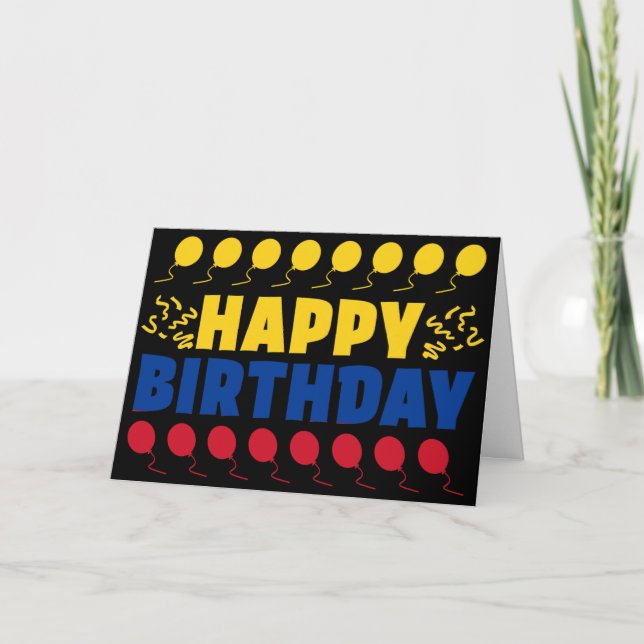 Colombia Flag Patriotic Birthday Card (Front)