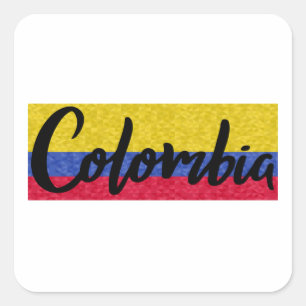 Colombia Flag Pixel Lettering Sticker