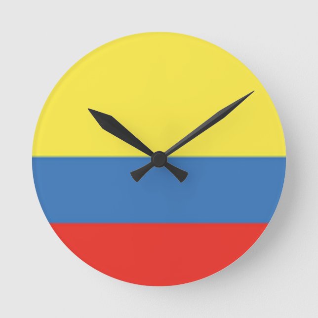 Colombia Flag Round Clock (Front)
