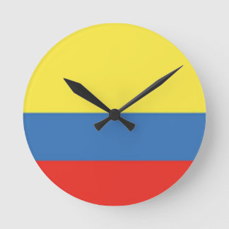 Colombia Flag Round Clock
