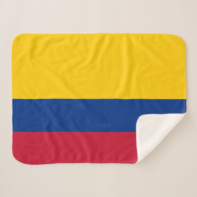 Colombia Flag Sherpa Blanket (Front (Horizontal))