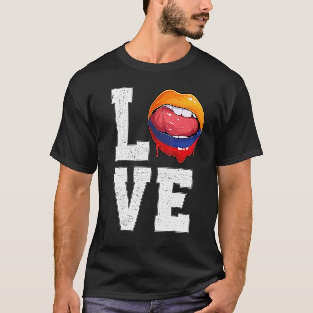 Colombia Flag Soccer Fan Love Colombian T-Shirt (Front)