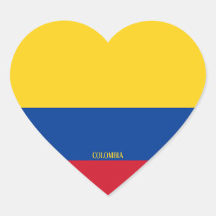 Colombia Flag Splendid Patriotic Heart Sticker
