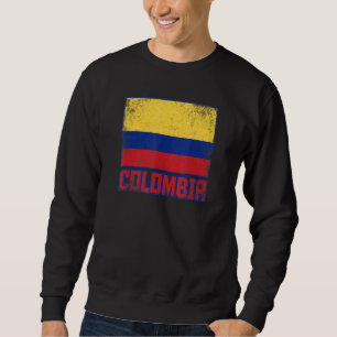Colombia Flag Vintage Retro Country Colombian Prid Sweatshirt