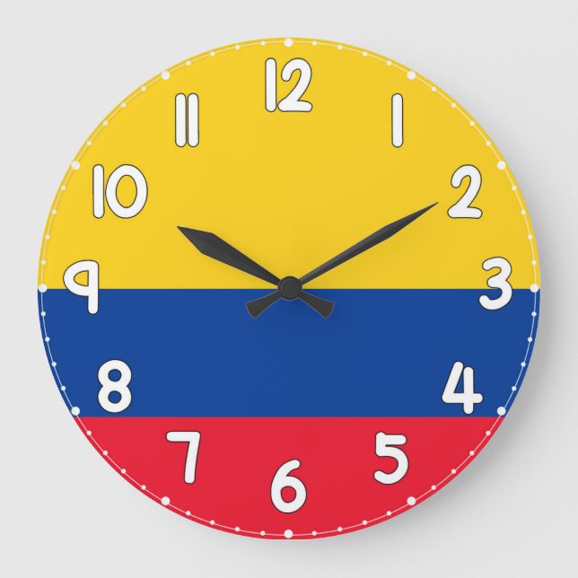 Colombia Flag Wall Clock – Patriotic Home Decor (Front)