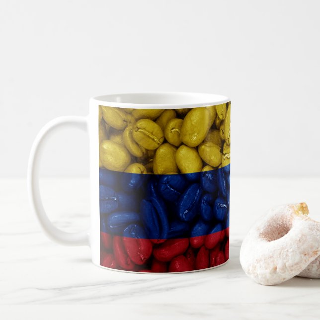 Colombia flag with coffee coffee mug (With Donut)