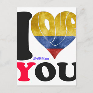 COLOMBIA FLAGS I LOVE  YOU   CUSTOMIZABLE PRODUCTS POSTCARD