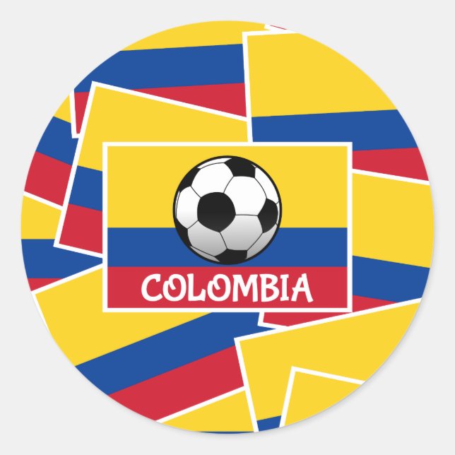Colombia Football Classic Round Sticker (Front)