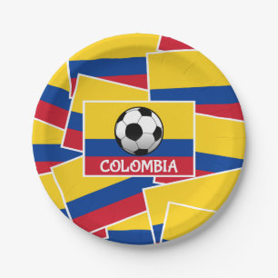 Colombia Football Paper Plate
