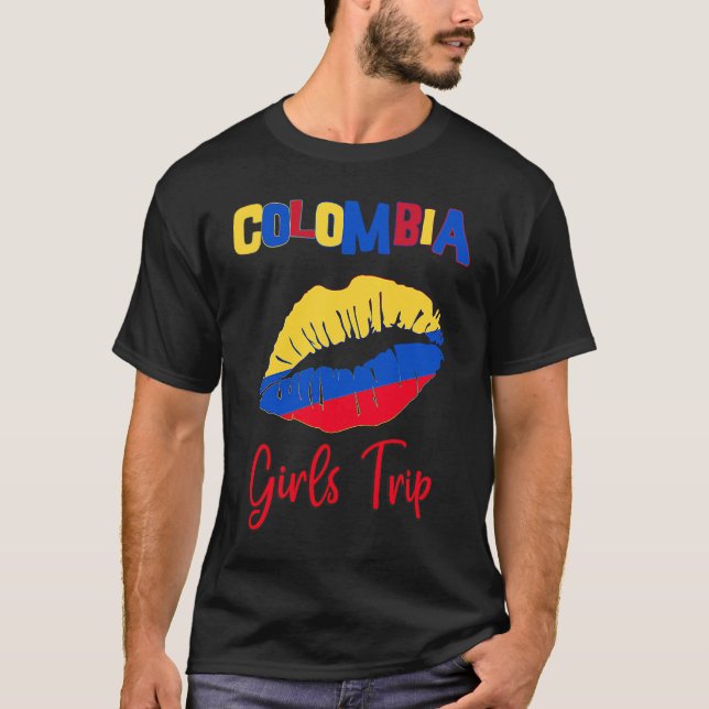 Colombia Girls Trip Vacation Travel Group Matching T-Shirt (Front)
