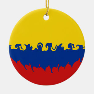 Colombia Gnarly Flag Ceramic Tree Decoration
