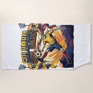 Colombia Goal Energy Skeleton Striker Nations Crea Beach Towel
