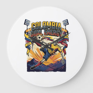 Colombia Goal Energy Skeleton Striker Nations Crea Large Clock