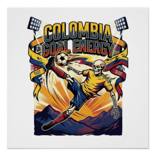 Colombia Goal Energy Skeleton Striker Nations Crea Poster