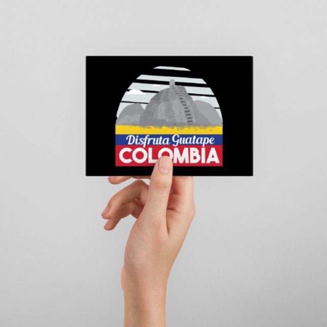 Colombia Guatape Vintage Travel  Postcard (Colombia Guatape Flag Postcard)