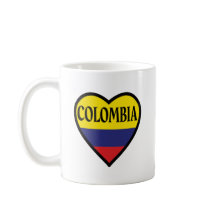 Colombia Heart Flag White Coffee Mug