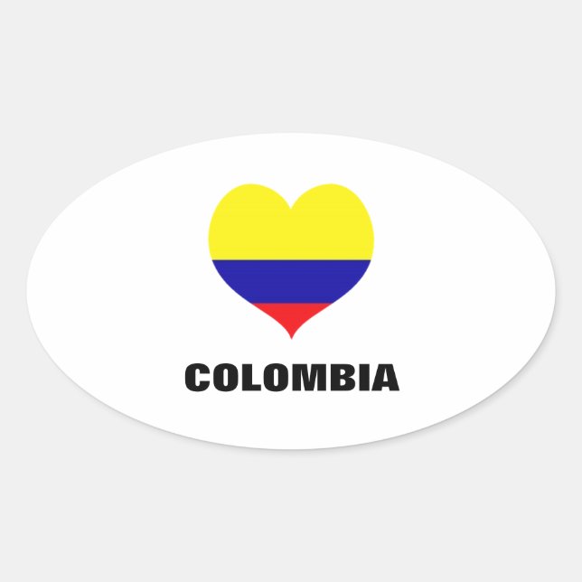 Colombia heart oval stickers (Front)