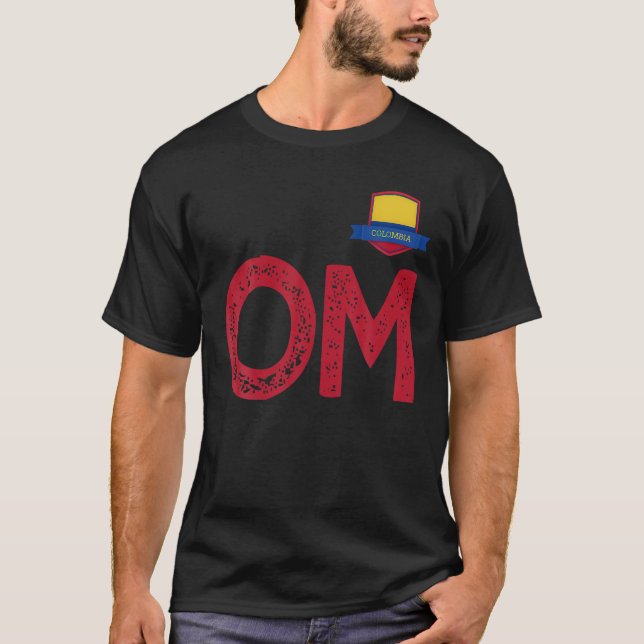Colombia Human Flag Letter O and M Colombian T Shi T-Shirt (Front)