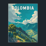 Colombia Illustration Travel Art Vintage Postcard<br><div class="desc">Colombia in a vector art style. Colombia,  a vibrant and diverse South American destination,  offers a rich blend of colonial cities,  tropical beaches,  lush rainforests,  and mountain landscapes.</div>