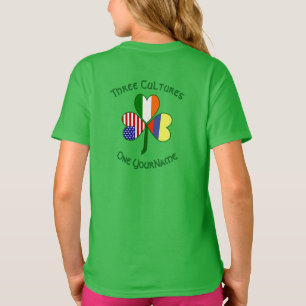 Colombia Ireland USA Shamrock Flag Personalised T-Shirt