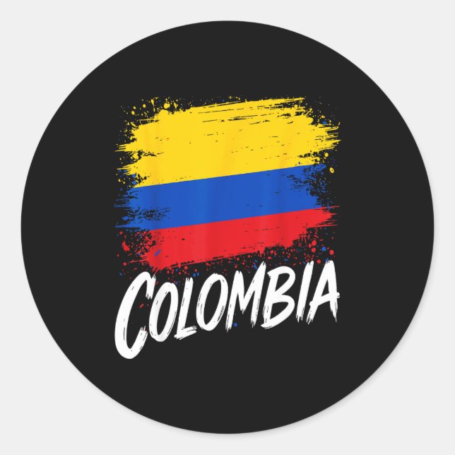 Colombia Lover Colombian Flag  Classic Round Sticker (Front)