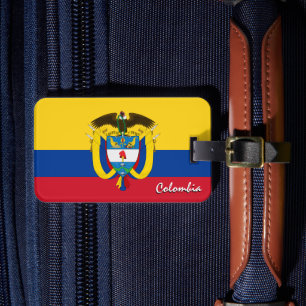 Colombia Luggage Tags, patriotic Colombian Flag Tag