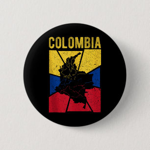 Colombia Map Flag Colombian National Expat Patriot 6 Cm Round Badge