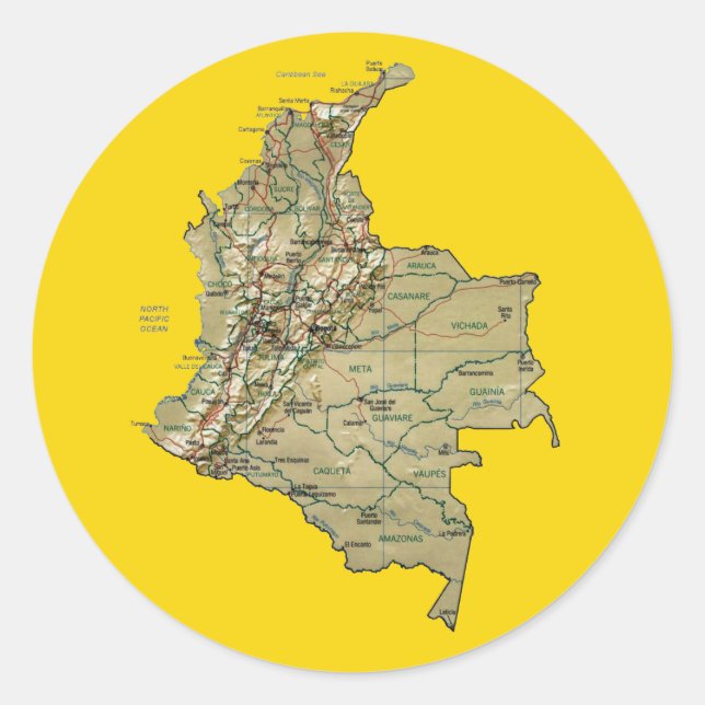 Colombia Map Sticker (Front)