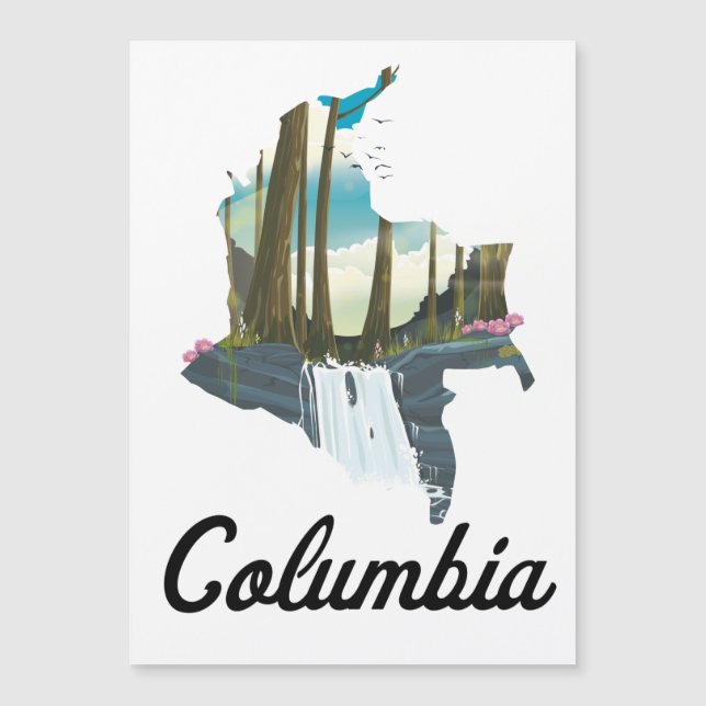 Colombia map travel poster (Front)