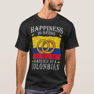 Colombia Marriage Colombian Heritage Married Flag T-Shirt