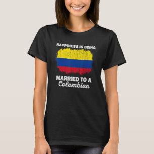 Colombia Marriage Colombian Heritage Married Flag T-Shirt
