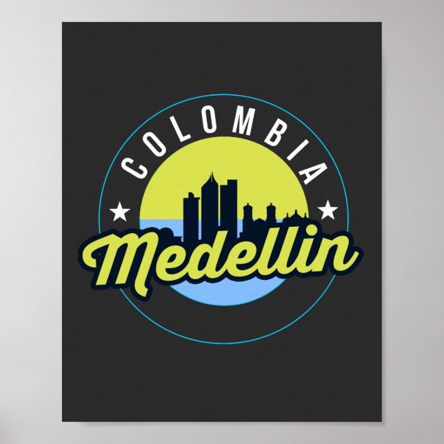 Colombia Medellin Cityscape Sticker Poster (Front)
