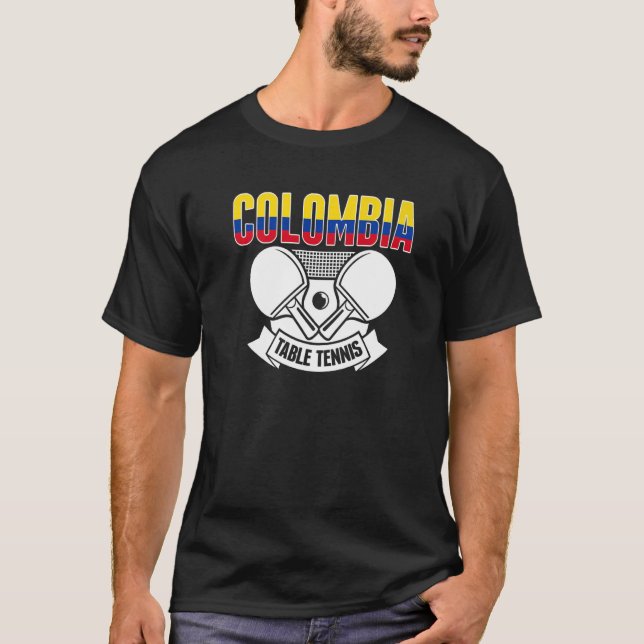 Colombia Ping Pong  Colombian Table Tennis Support T-Shirt (Front)