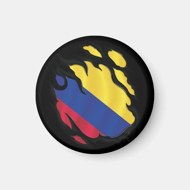 Colombia Ripped Flag Magnet (Front)