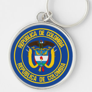Colombia Round Emblem Key Ring