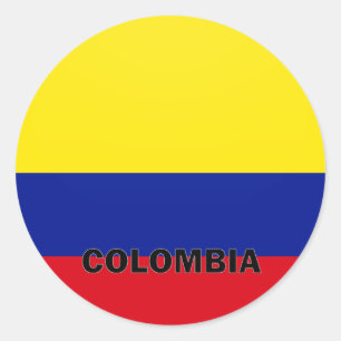Colombia Roundel quality Flag Classic Round Sticker
