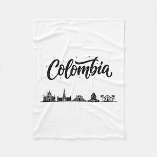 Colombia Skyline Travel Vacation Outfits Fleece Blanket